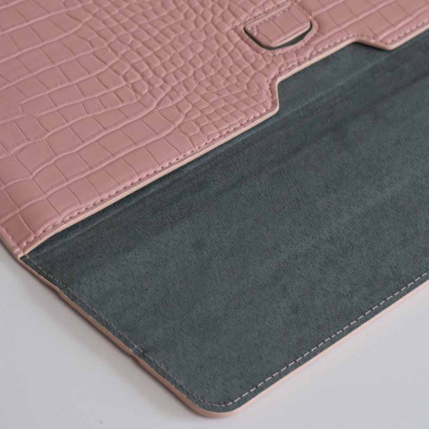 Чехол-папка Crocodile Leather Sleeve для MacBook Pro 14" M1 (2021) Pink Чехол-папка Crocodile Leather Sleeve для MacBook Pro 14" M1 (2021) Pink